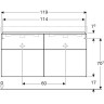 Тумба под двойную раковину GEBERIT ICON 840522000 120 см